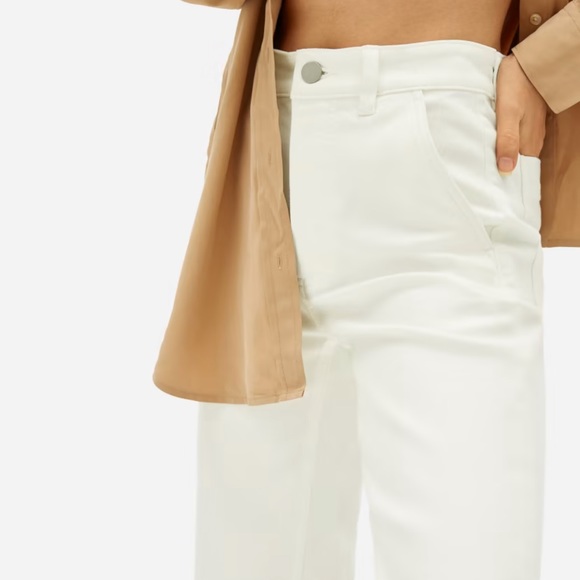 EVERLANE The Straight-Leg Crop Sz 12 Regular in Bone Cream Stretch cropped. - Picture 3 of 15